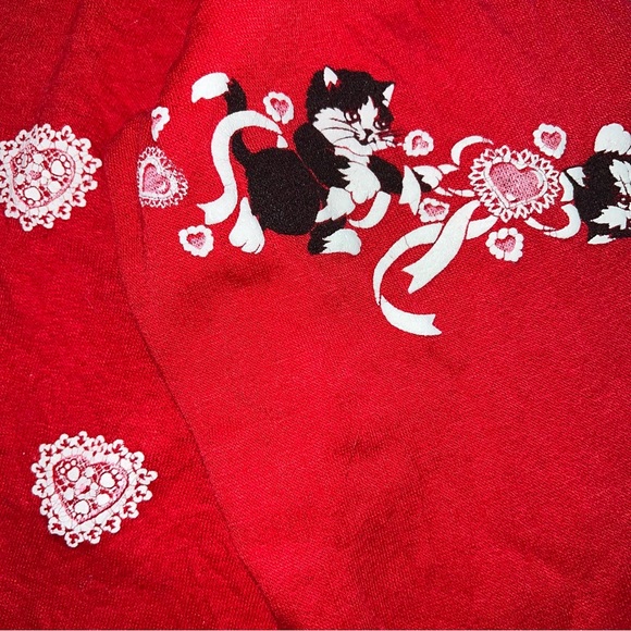 Vintage Graphic Kitten Valentine Lacey Longsleeve - Picture 4 of 6